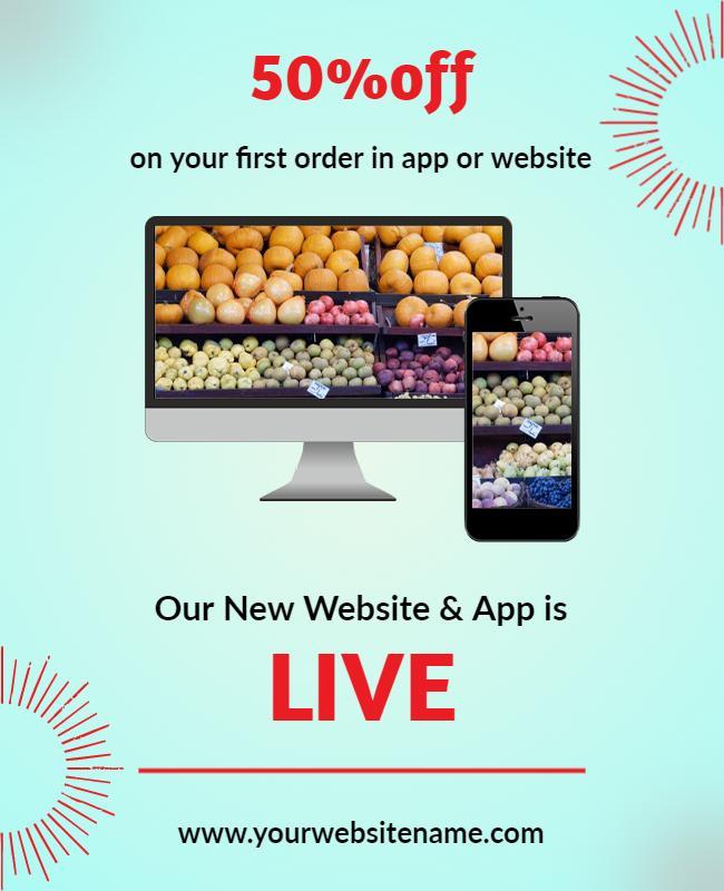 New Grocery Store Online Launch Flyer Template