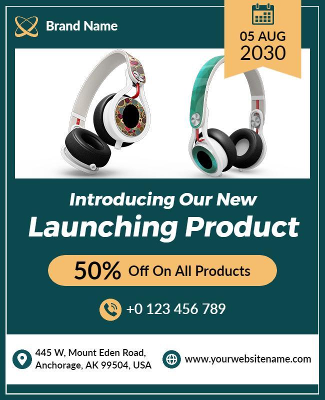 New Headphone Launch Promotion Flyer Template