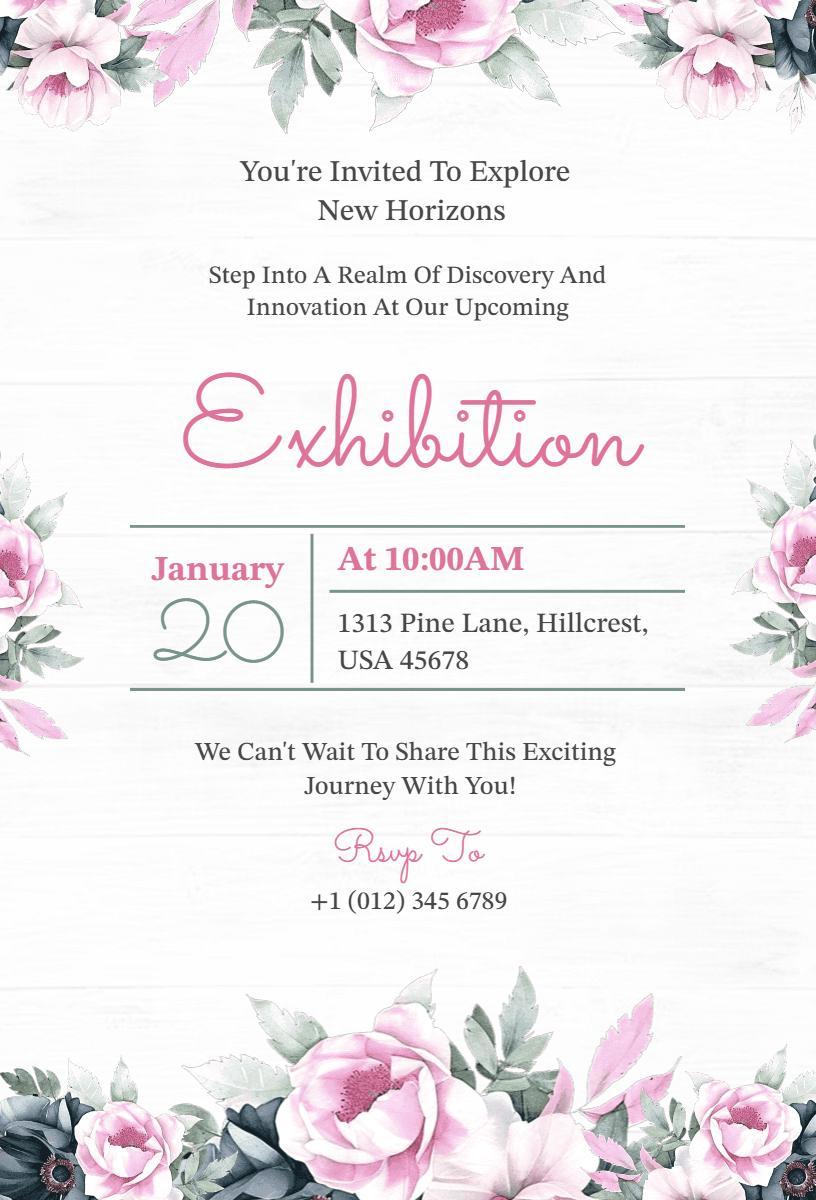 New Horizons Innovative Art Exhibition Invitation Template