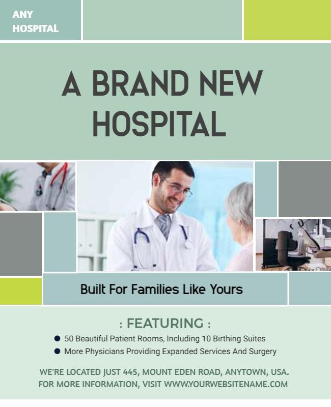 New Hospital Opening Announcement Flyer Template