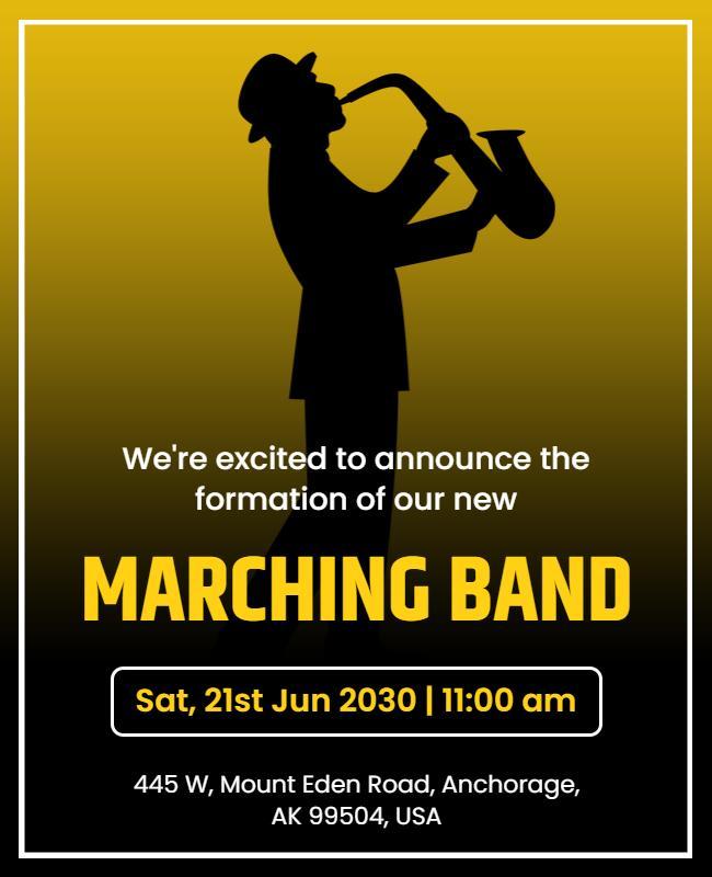 New Marching Band Announcement Flyer Template