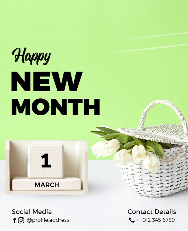 New Month Celebration Announcement Flyer Template