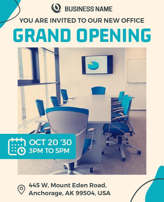 New Office Grand Opening Invitation Flyer Template