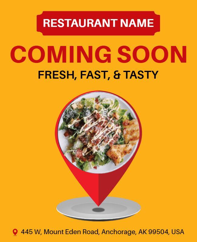 New Restaurant Opening Announcement Flyer Template