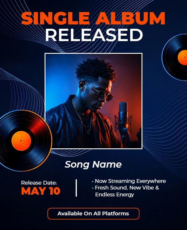 New Single Album Release Promotion Flyer Template