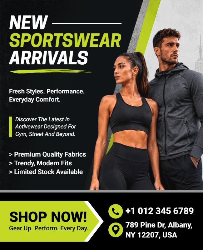 New Sportswear Arrival Promotion Flyer Template