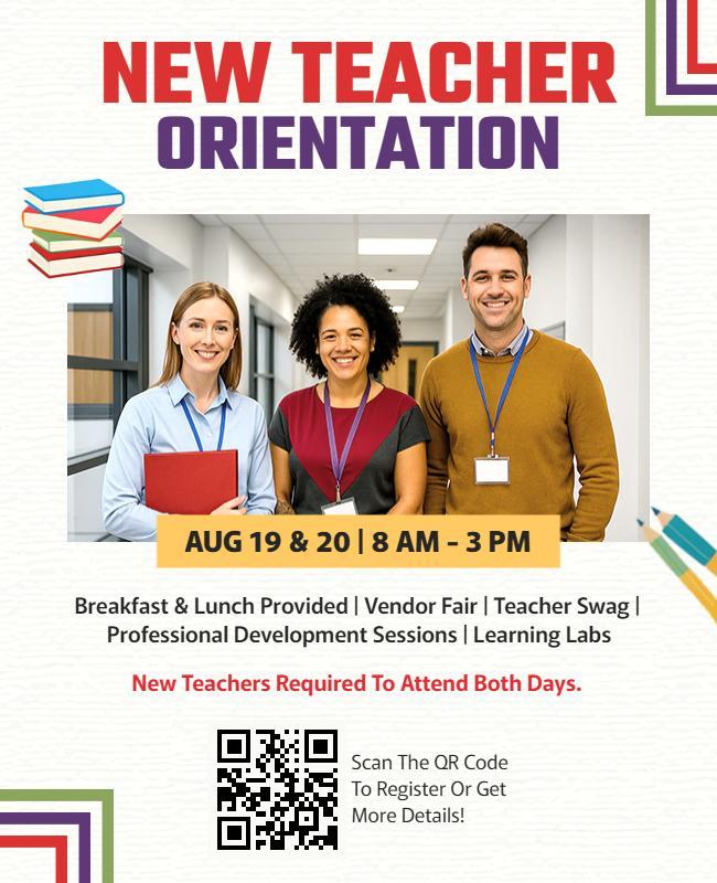 New Teacher Orientation Event Flyer Template
