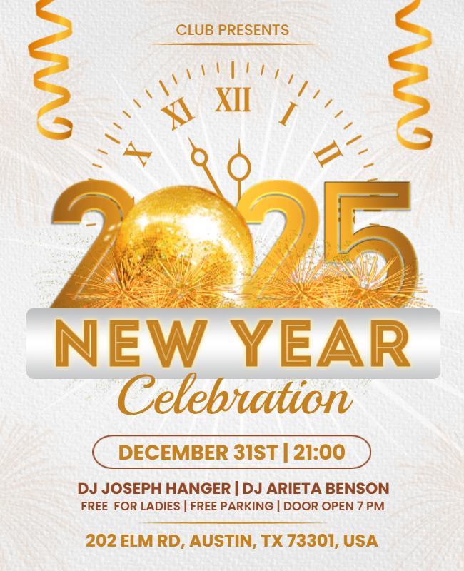 New Year 2025 Celebration Event Flyer Template