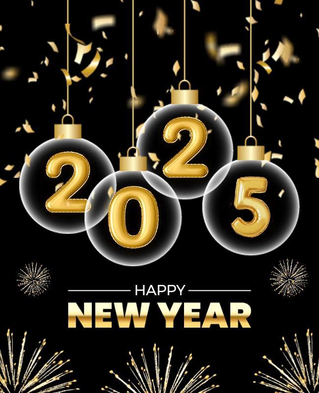 New Year 2025 Greeting Flyer Template