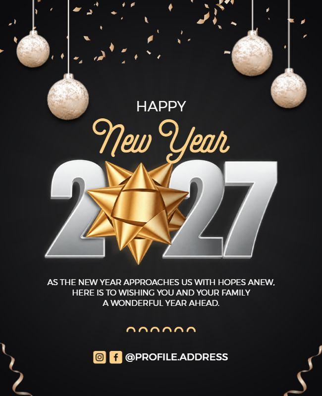 New Year 2027 Celebration Event Flyer Template