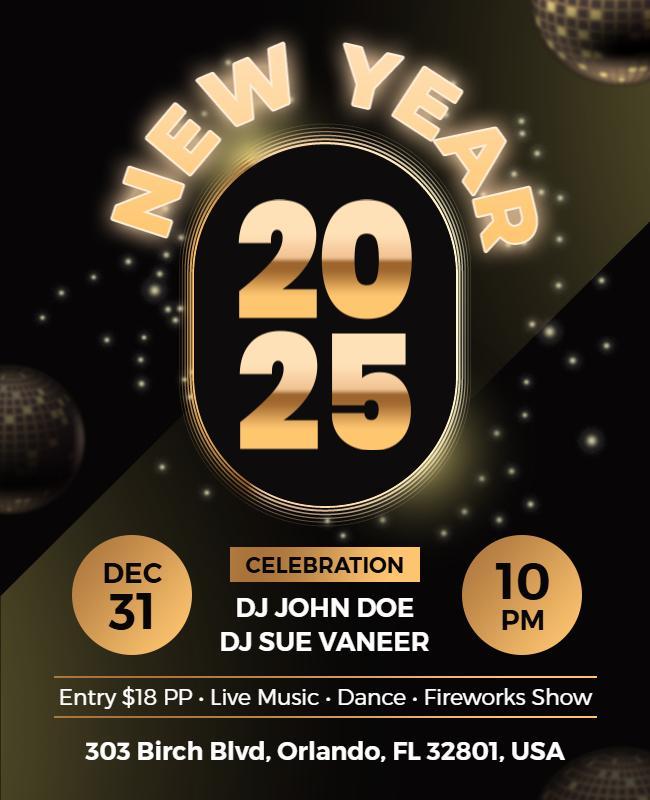 New Year Celebration Party Flyer Template