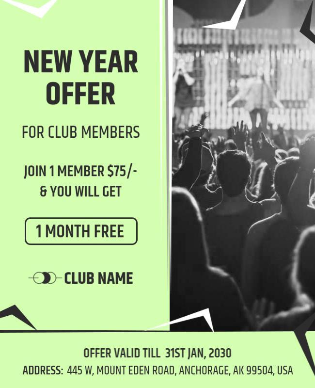 New Year Club Membership Promotion Flyer Template