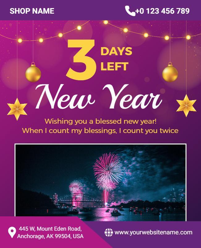 New Year Countdown Celebration Flyer Template