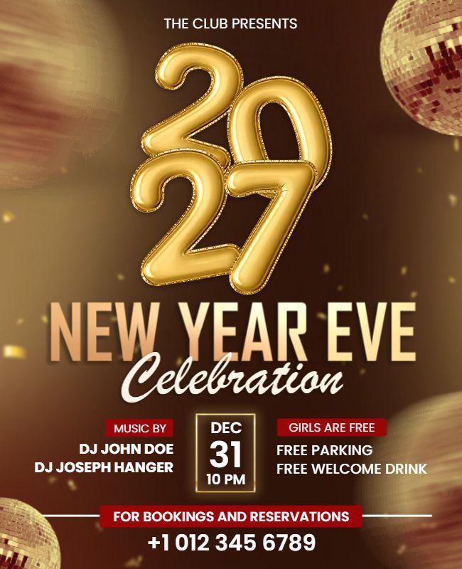 New Year Eve Celebration Party Flyer Template