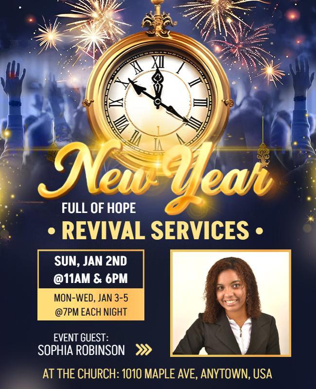 New Year Revival Services Flyer Template