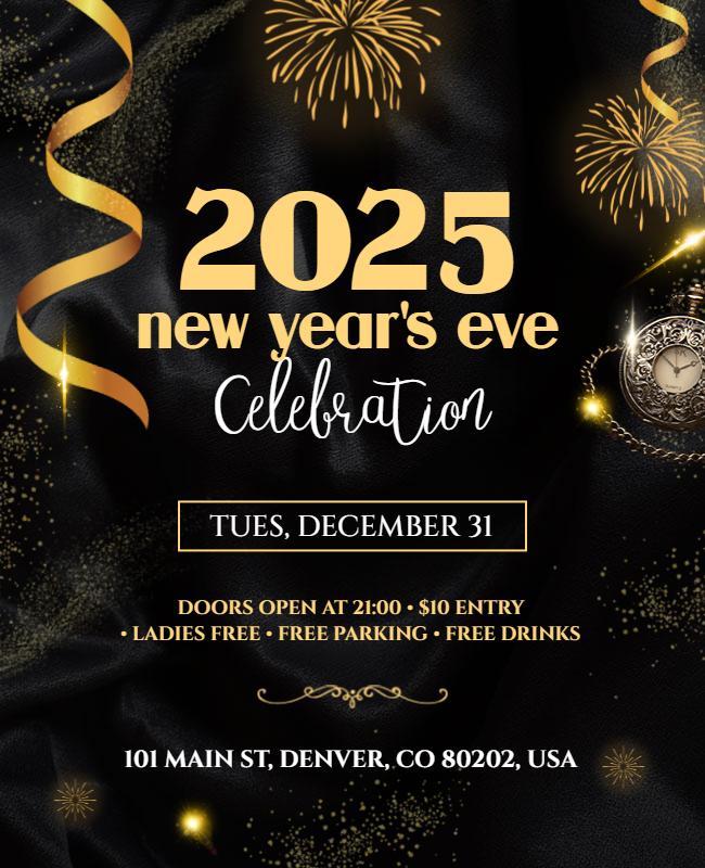 New Year's Eve Celebration 2025 Flyer Template