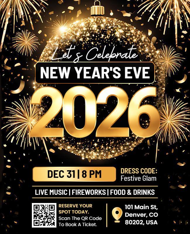 New Year's Eve Celebration 2026 Flyer Template
