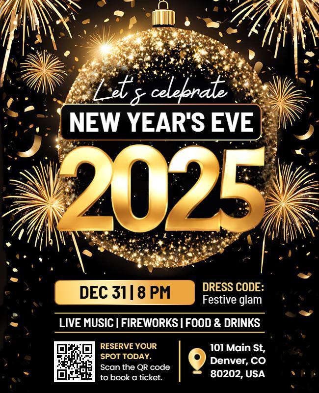 New Year's Eve Celebration Event Flyer Template