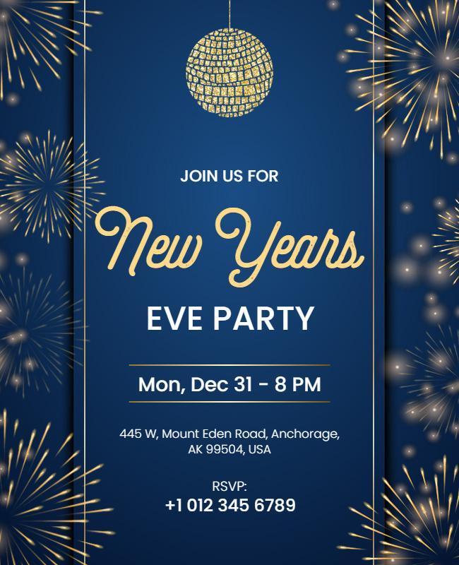 New Years Eve Party Celebration Flyer Template