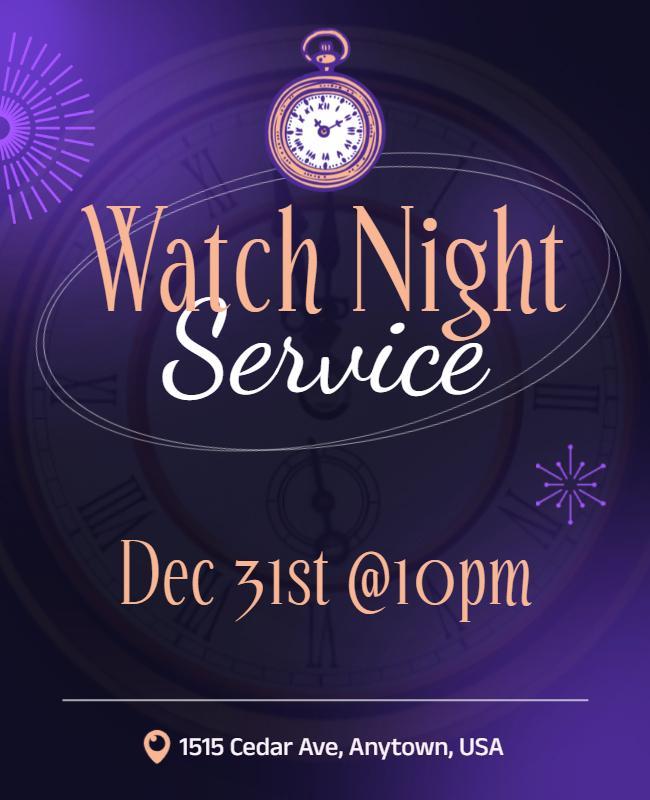 New Year's Eve Watch Night Service Flyer Template