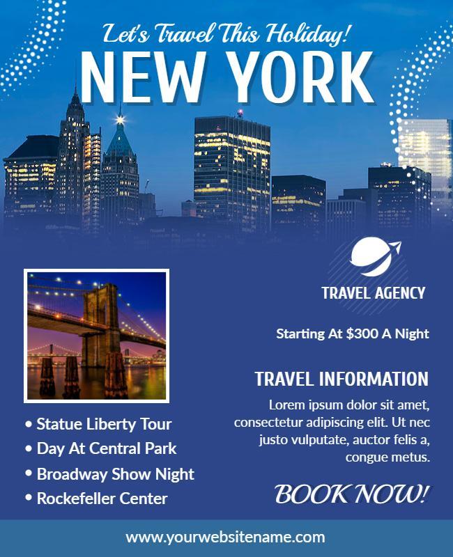 New York City Holiday Travel Package Flyer Template