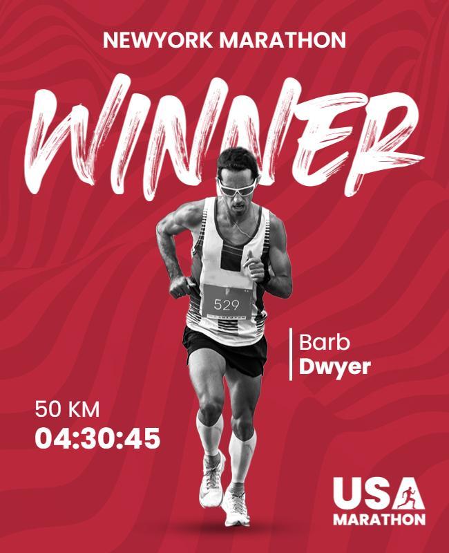 New York Marathon Winner Announcement Flyer Template