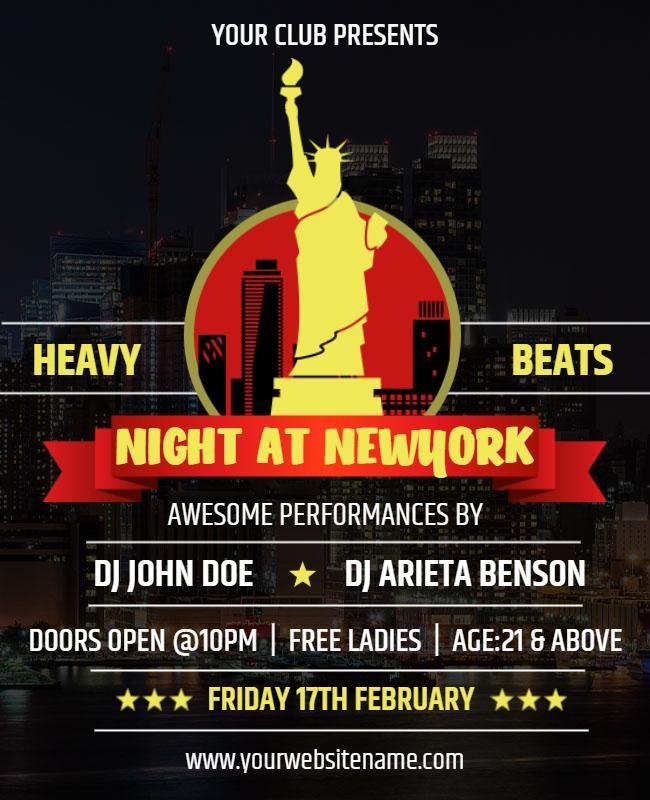 New York Nightclub Dj Event Flyer Template