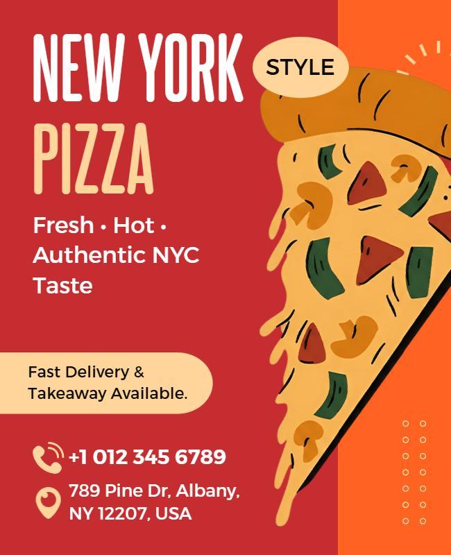New York Style Pizza Promotion Flyer Template