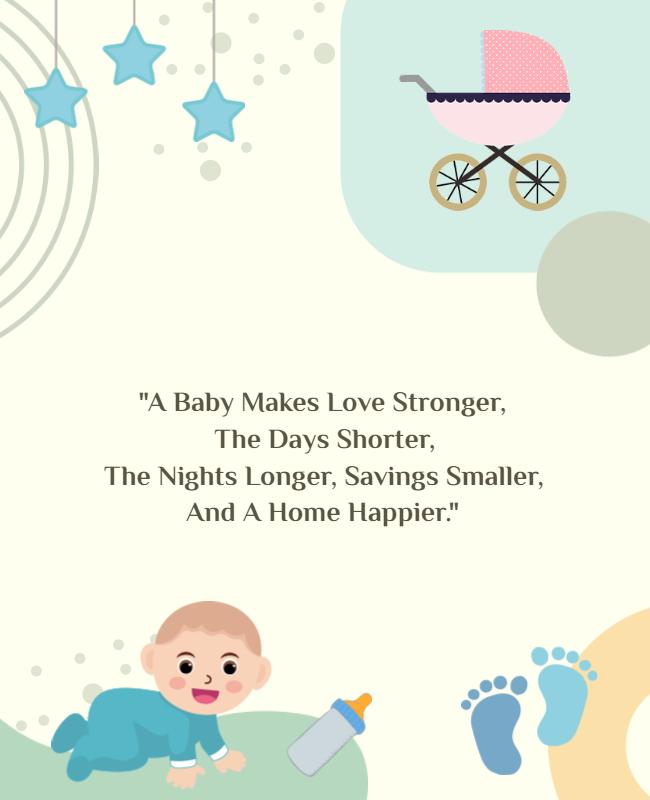 Newborn Baby Announcement Celebration Flyer Template