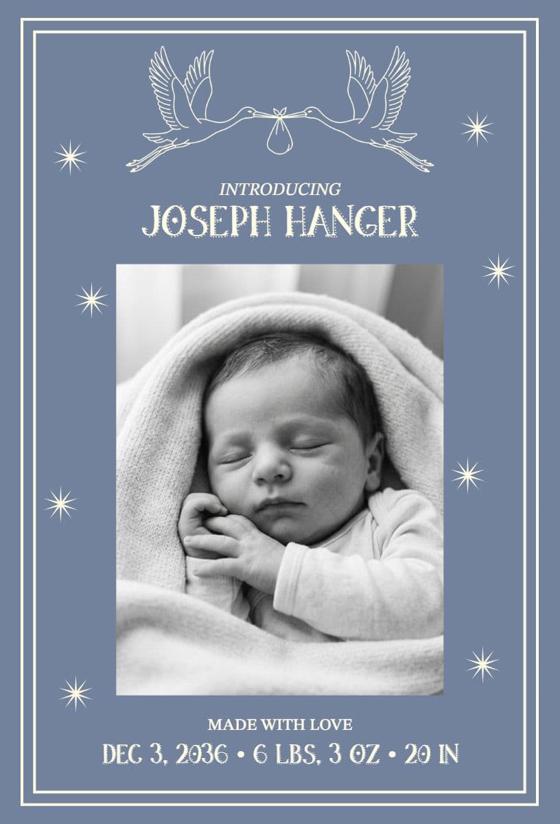 Newborn Baby Birth Announcement Template