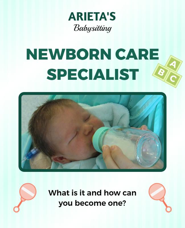 Newborn Care Specialist Babysitting Service Flyer Template