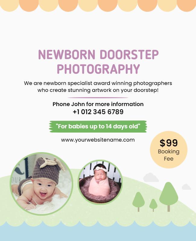 Newborn Doorstep Photography Service Flyer Template