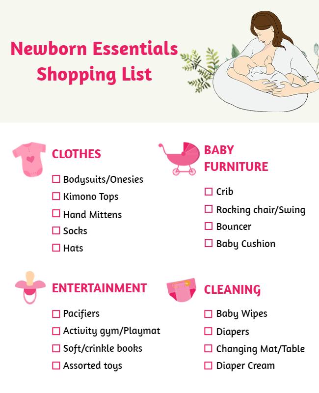 Newborn Essentials Shopping List Flyer Template