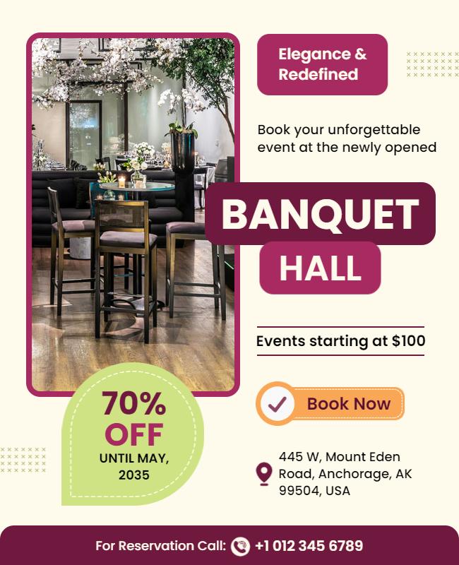 Newly Opened Banquet Hall Event Flyer Template