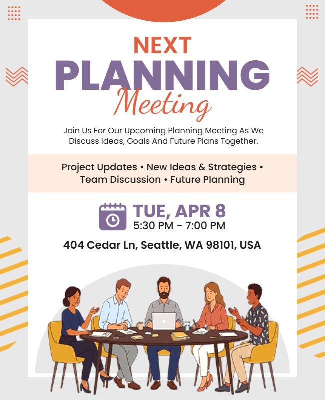Next Planning Meeting Announcement Poster Template