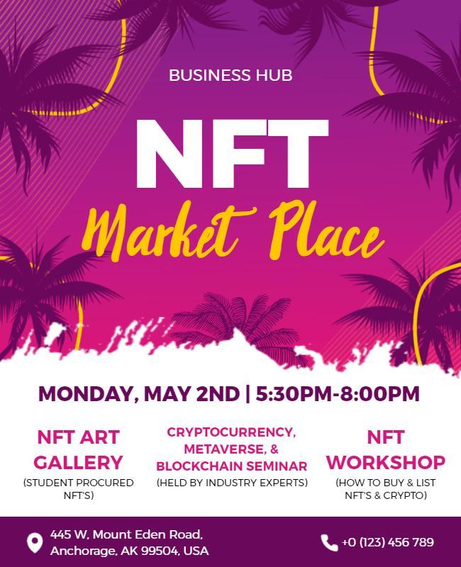 Nft Marketplace Seminar and Workshop Flyer Template