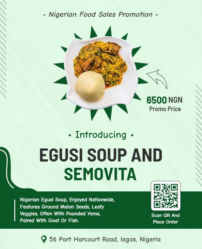 Nigerian Food Promotion Egusi Soup Flyer Template