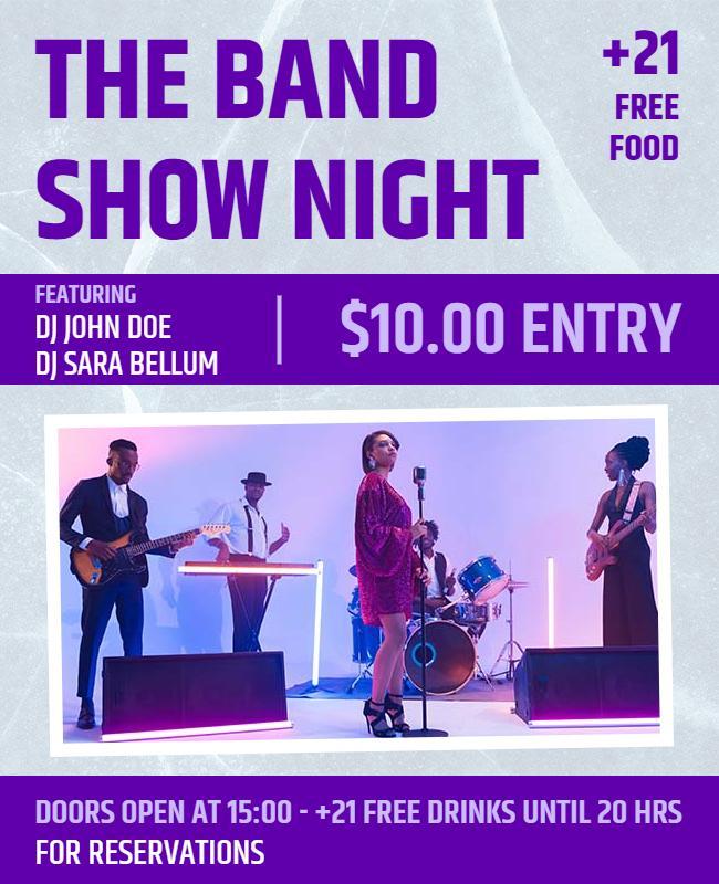 Night Band Show with Djs Flyer Template