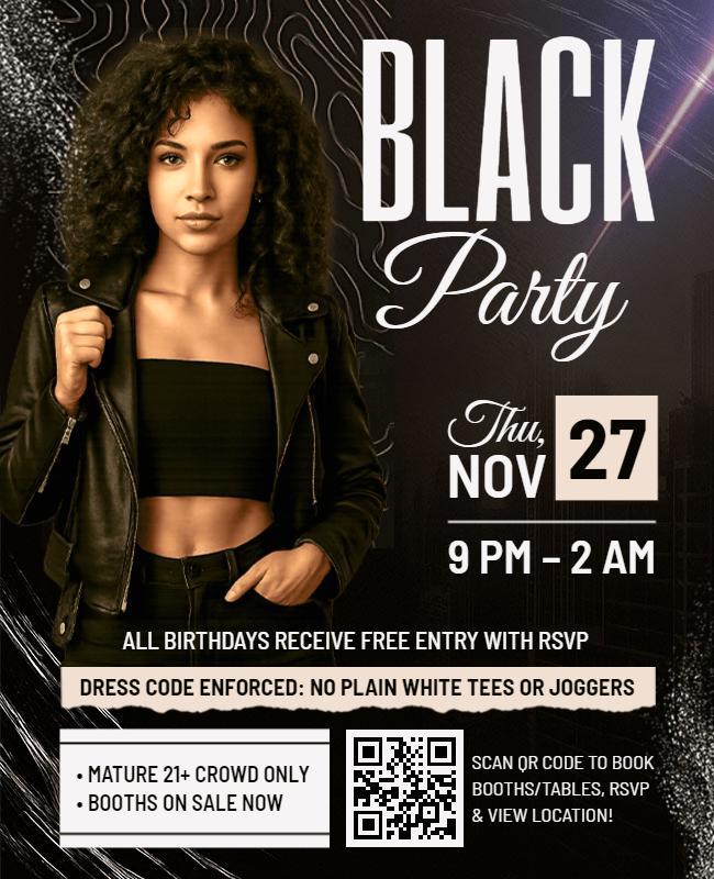 Night Club Black Party Event Flyer Template