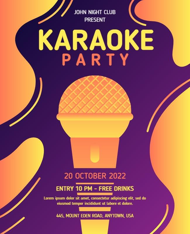 Night Club Karaoke Party Event Flyer Template