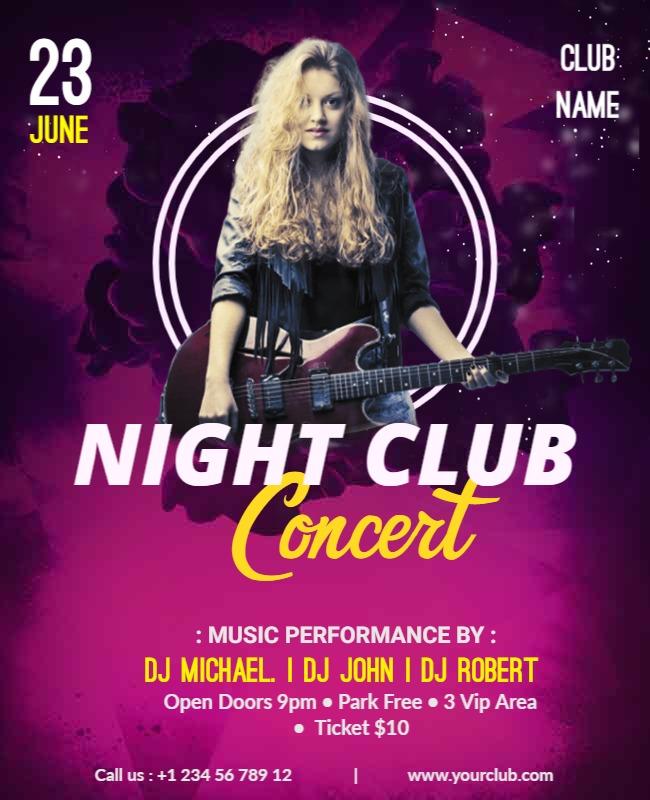 Night Club Live Music Performance Flyer Template