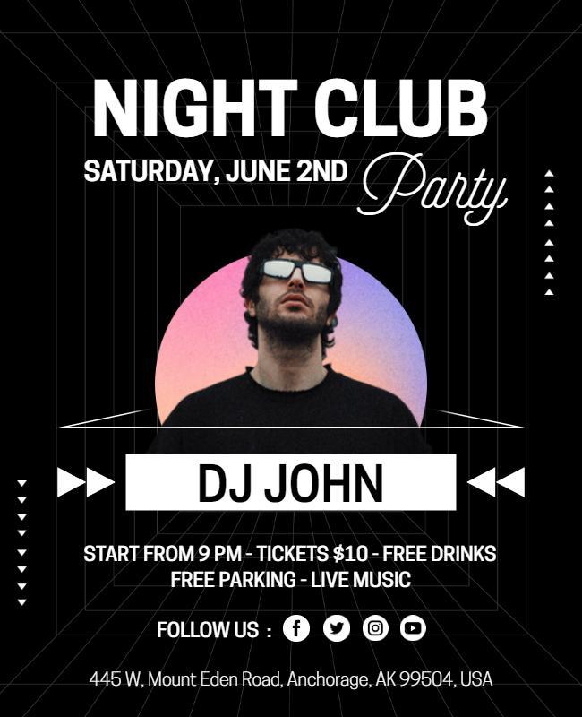 Night Club Party Event Flyer Template