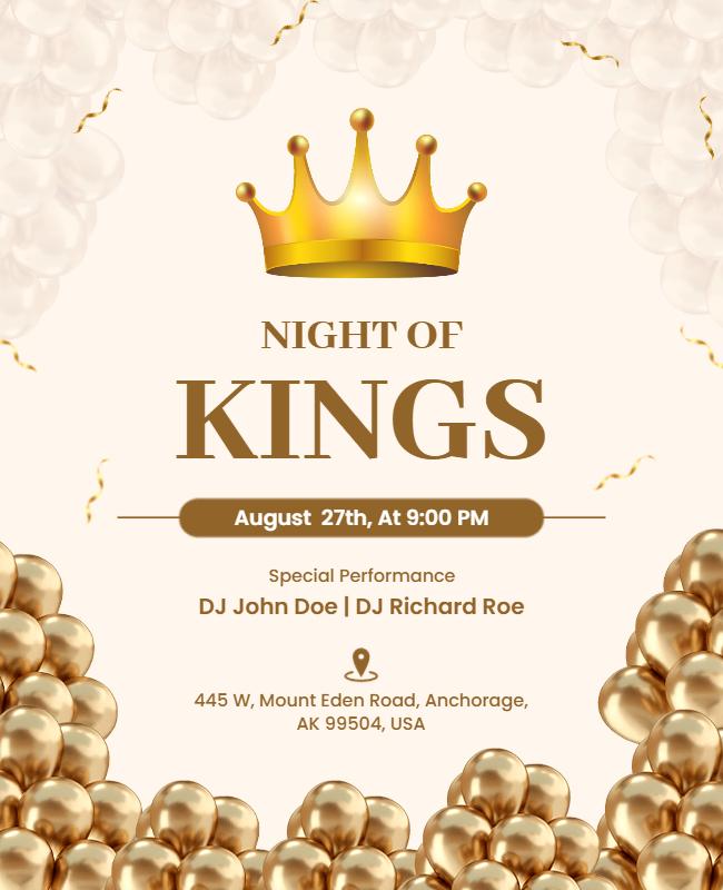 Night Of Kings Dj Event Flyer Template