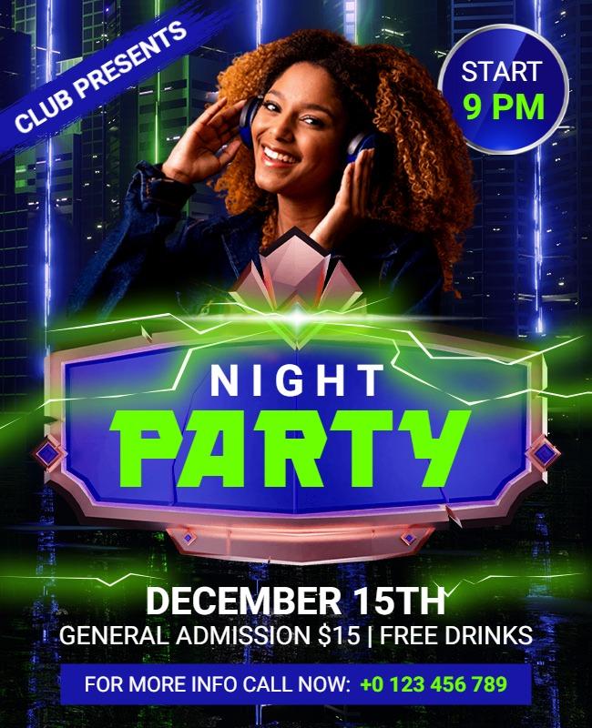 Night Party 3d Flyer Designs Template