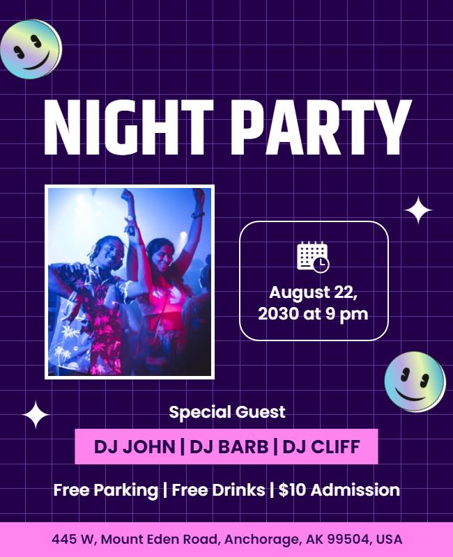 Night Party with Guest Djs Flyer Template