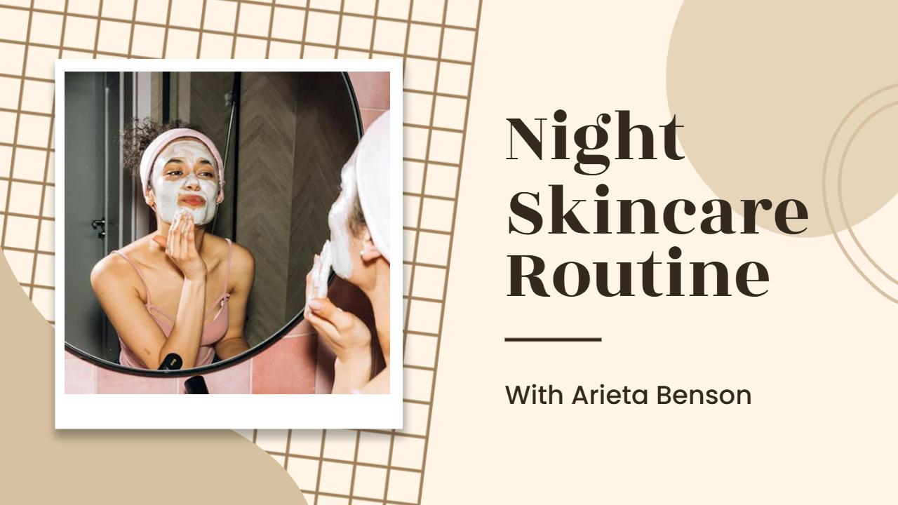 Night Skincare Routine Beauty Tips Trending YouTube Thumbnail Template