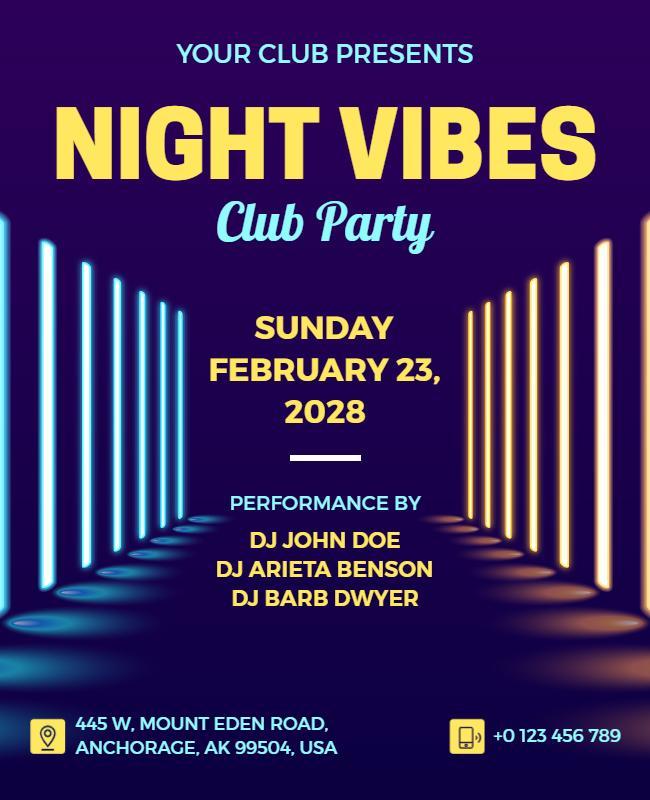 Night Vibes Club Party Flyer Template