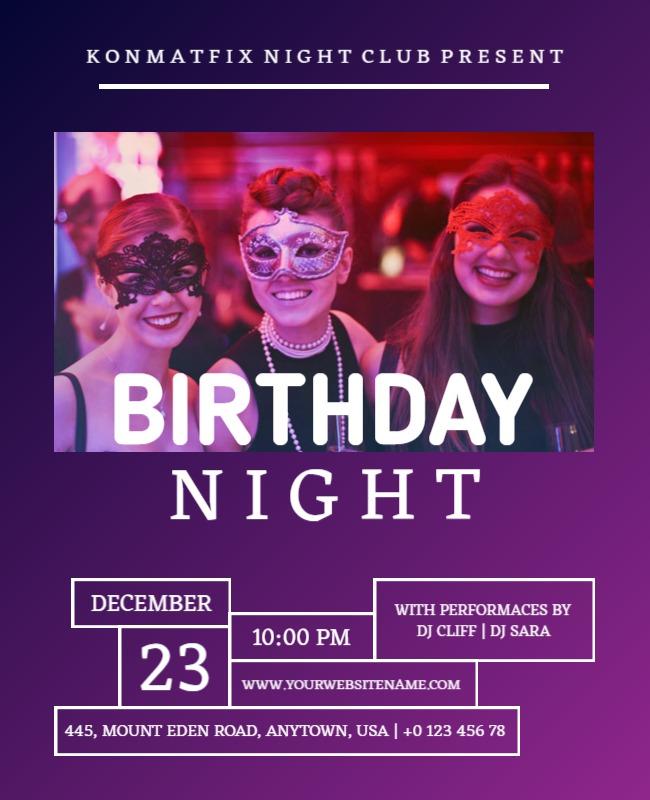 Nightclub Birthday Celebration Event Flyer Template