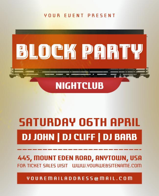 Nightclub Block Party Event Flyer Template