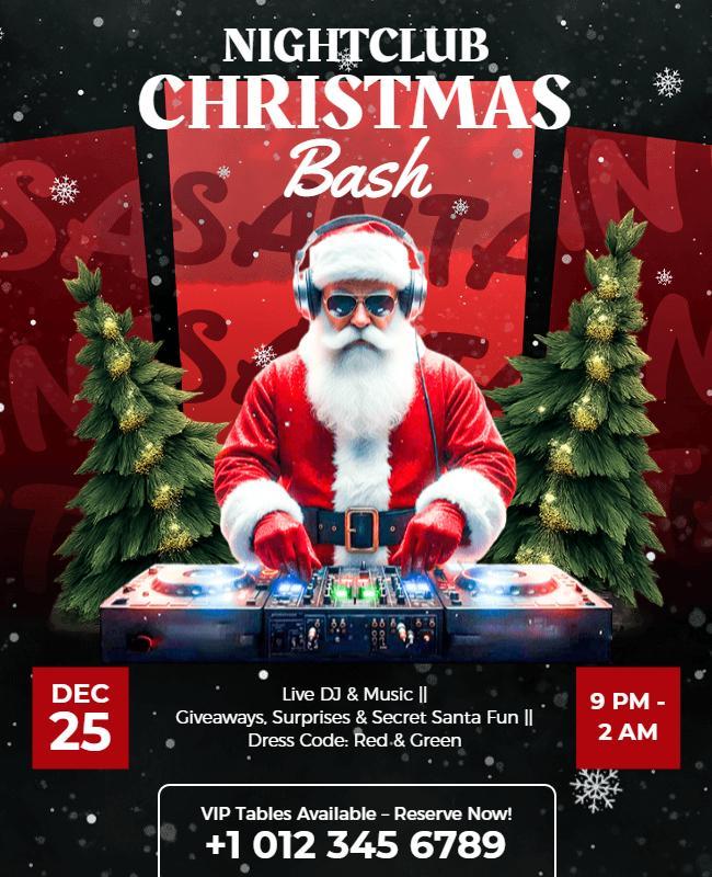 Nightclub Christmas Bash Event Flyer Template